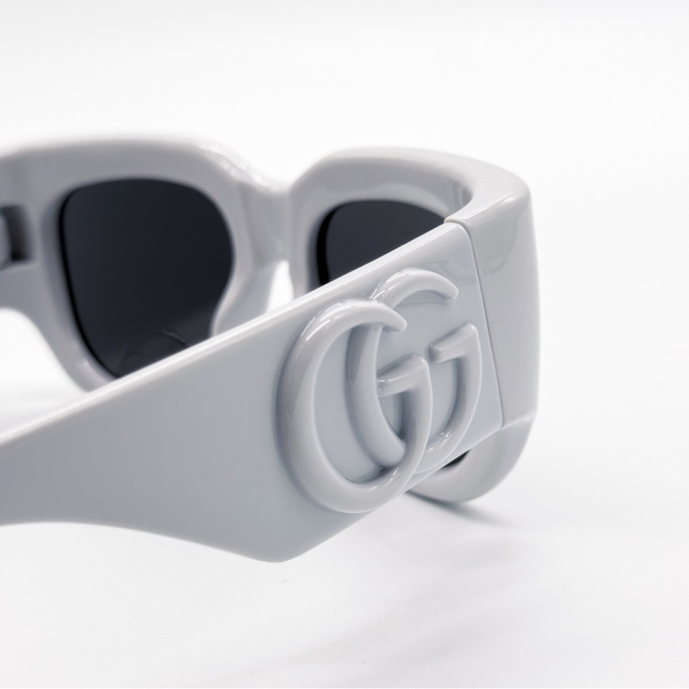 NEW GUCCI GG1545S 003 SQUARE LIGHT GREY WOMEN SUNGLASSES GUCCI EYEWEAR - Picture 10 of 14
